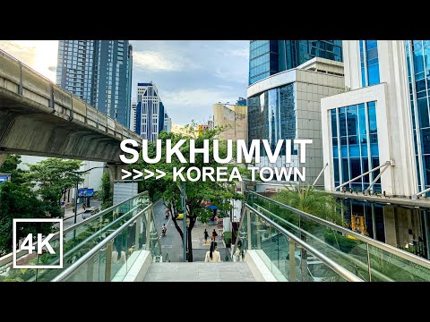 [4K] Sukhumvit Nightlife Street to Korea Town Bangkok Walk (สุขุมวิท-โคเรียนทาวน์)