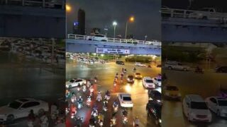 Bangkok Silom Road Crossing | Night View | June 7, 2023