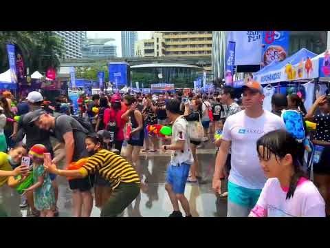 Thailand walking street : Songkran festival khao san Bangkok. Central world Siam paragon Pratunam