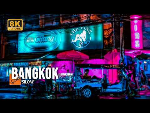 8K HDR | Silom & Patpong Night Market Bangkok | Night Market Walk | Full Walking Tour